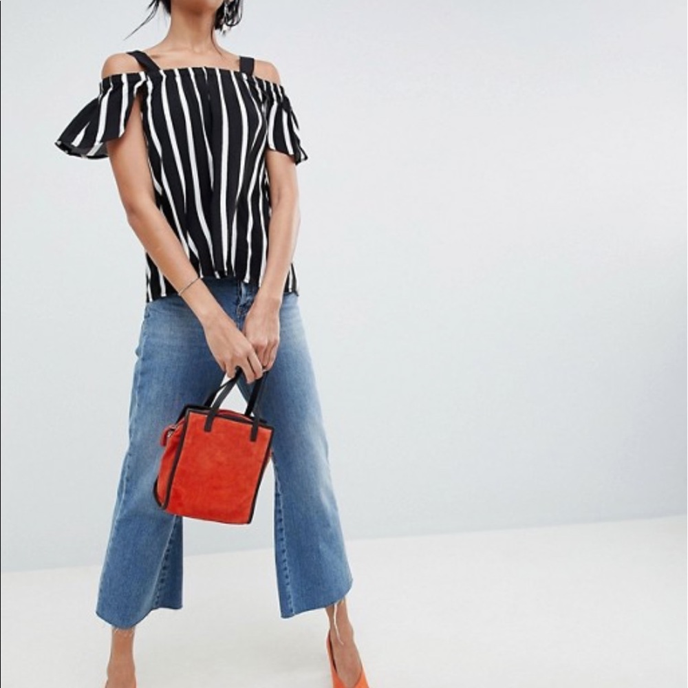 Stripe Off the Shoulder Top NWT